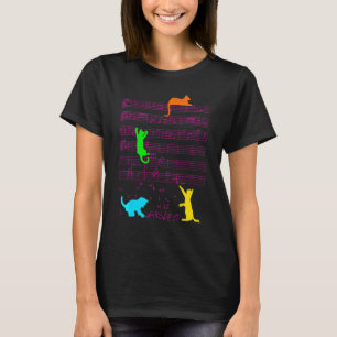 T-shirt Chat Mignon Kitty Jouant Note De Musique Clé De So