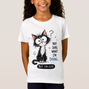 T-shirt chat mignon 'Pas sûr de ce que je fais'