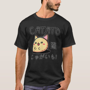 T-shirt Chat Mignon Patate Écriture Japonaise Anime CATATO