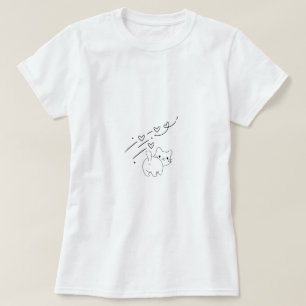 T-shirt Chat Minimaliste Drôle