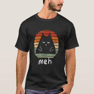T-shirt Chat Minou de chat noir vintage Meow