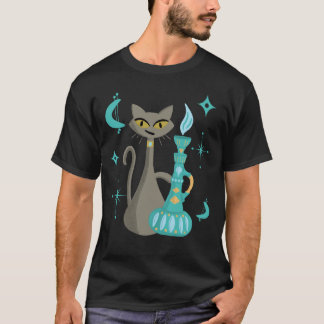 T-shirt Chat Mischievous moderne du milieu du siècle avec 