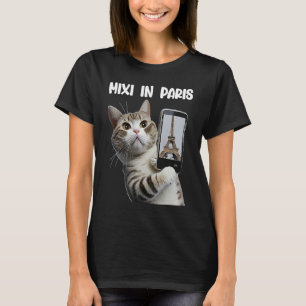 T-shirt Chat Mixi à Paris selfies gay paree tabby