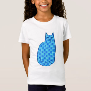 T-Shirt Chat moderne du milieu du siècle, Cobalt et Bleu c