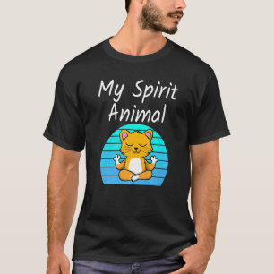 T-shirt Chat Mon Animal Spirituel Kitte Yoga Méditation Dé