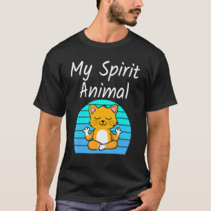 T-shirt Chat Mon Animal Spirituel Kitte Yoga Méditation Dé