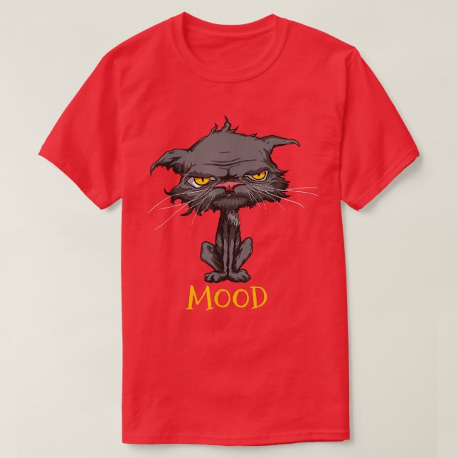 T-shirt Chat Mood Funny Angry Bored Chat Kitten Amoureux d (Design devant)