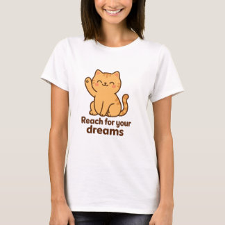 T-shirt Chat motivationnel mignon | Vibes positives de Kaw