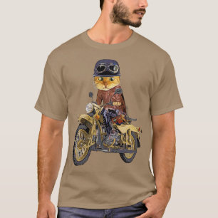 T-shirt Chat moto équitation 