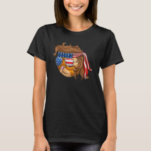 T-shirt Chat Mulle du quatre juillet  Patriotique Américai