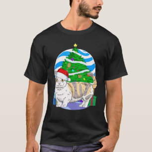 T-shirt Chat Munchkin Père Noël Décoration d'Arbre de Noël