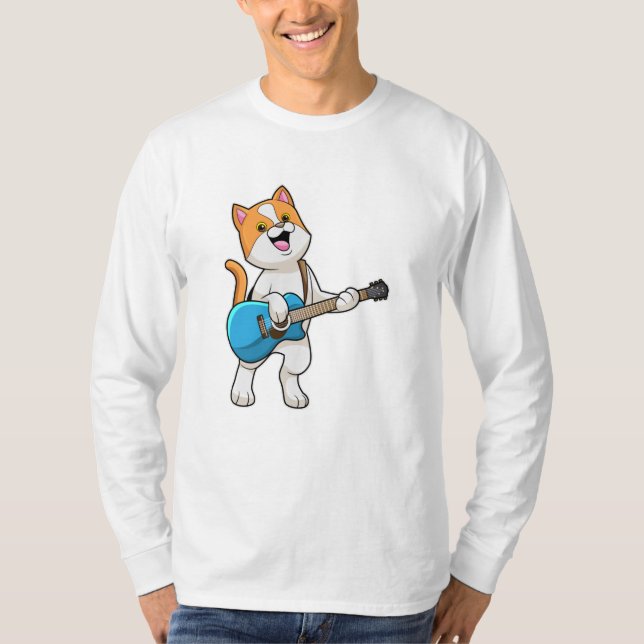 T-shirt Chat Musique avec guitare (Devant)
