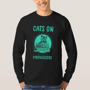 T-shirt Chat Musique Musicien Électronique Synthétiseur