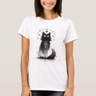 T-shirt Chat mystique : Art noir et blanc Femmes