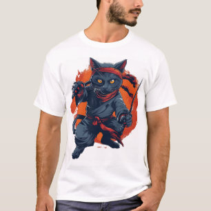 T-shirt Chat Ninja Discrétion