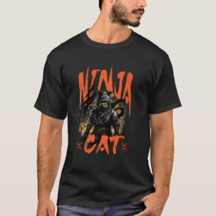 T-shirt Chat Ninja Japonais Pour Hommes Garçons Femmes Enf