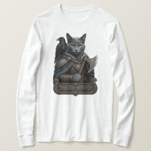 T-shirt Chat Noble Odin Bleu Russe