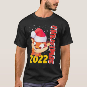 T-shirt Chat Noël Mignon Chapeau de Santa Chat Noël laid