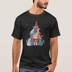 T-shirt Chat Noël pour enfants Maman Papa Aime Chat