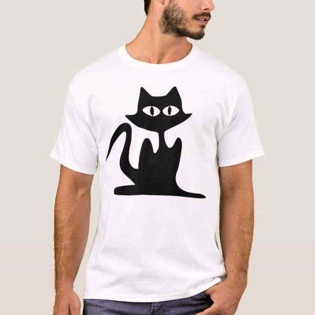 T-SHIRT CHAT NOIR (Devant)