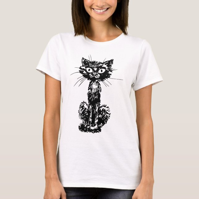 T-shirt chat noir (Devant)