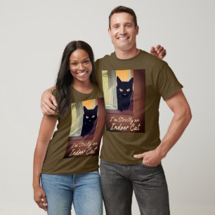 T-shirt Chat noir à la fenêtre