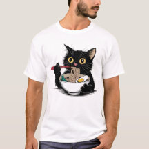 Chat noir amateur de ramen