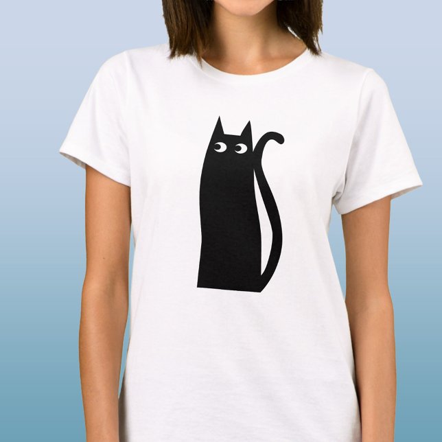 T-shirt Chat noir amusant (Fun and whimsical black cat t-shirt)