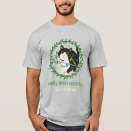 T-shirt Chat noir avec hanger Noël distraction