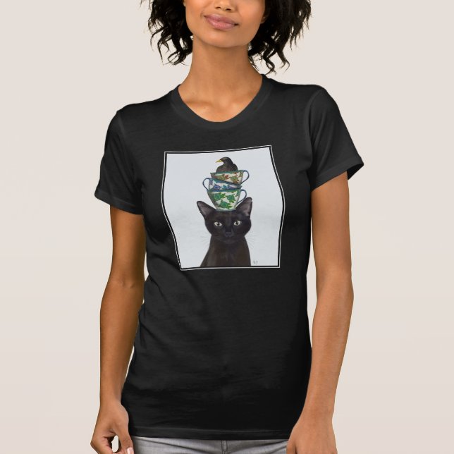 T-shirt Chat noir avec Teups et Blackbird (Devant)