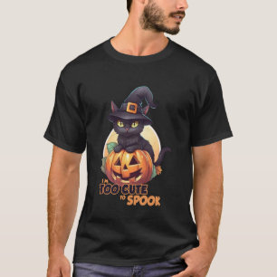 T-shirt Chat Noir Citrouille Je Suis Trop Mignon Pour Effr