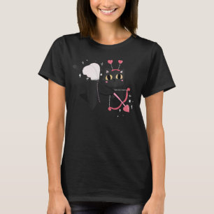 T-shirt Chat Noir Cupid pour Saint Valentin Kitten Heart
