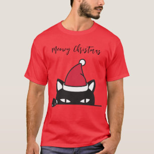 T-shirt Chat noir de Noël amusant