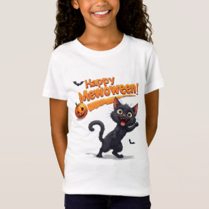 T-Shirt Chat noir derrière citrouille Halloween 🎃