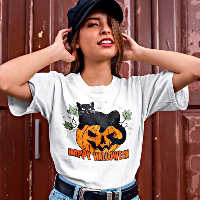 T-shirt Chat noir d'Halloween (Créateur téléchargé)