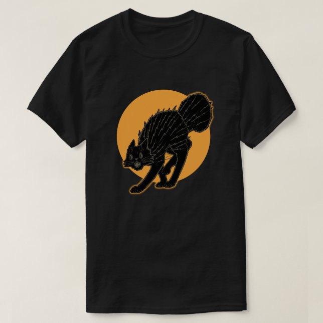 T-shirt Chat noir d'Halloween 1920 (Design devant)
