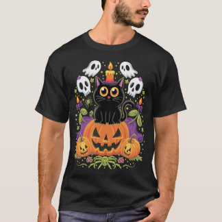 T-shirt Chat noir d'Halloween - Chat Éffrayant