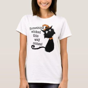 T-shirt Chat noir d'Halloween - Shakespeare Citation T-shi