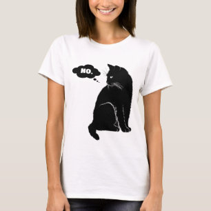 T-shirt Chat Noir Dit Non - Mère de Chat Drôle Amateur de