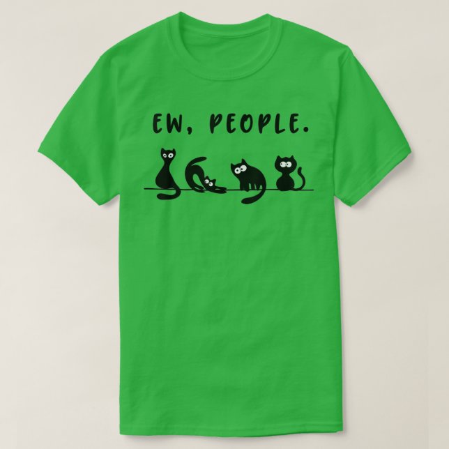 T-shirt chat noir drôles femmes nouvelles personnes méowy  (Design devant)