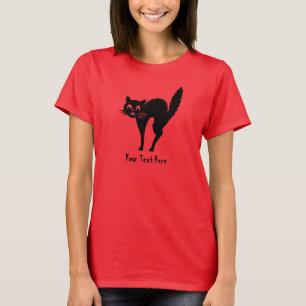 T-shirt chat noir éffrayant avec de retour arqué Hallowe