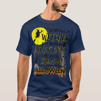 T-shirt Chat noir effrayant Halloween Jackolantern Sorcièr