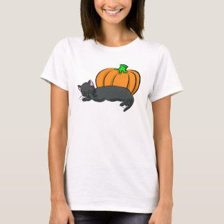 T-shirt Chat noir et citrouille