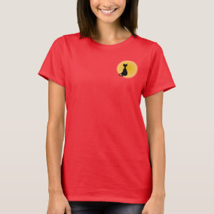 T-shirt Chat noir et lune jaune Halloween Art