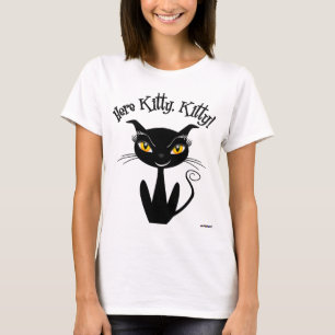 T-shirt Chat Noir Fantaisiste Ici Minou, Minou!
