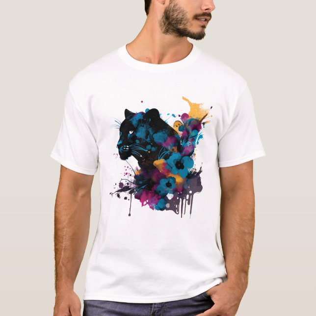 T-shirt Chat Noir Géant Mignon (Devant)