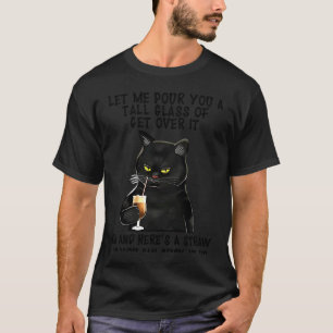 T-shirt Chat Noir Grand Verre de Vin Passons Sarcasmique K