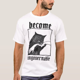 T-shirt Chat Noir Ingouvernable Rebelle Féroce Gothique