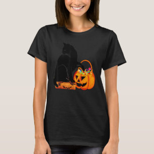 T-shirt Chat noir Jack O' Lantern Citrouille Sweet Candy