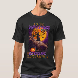 T-shirt Chat Noir Je monte des dinosaures Les balais sont 